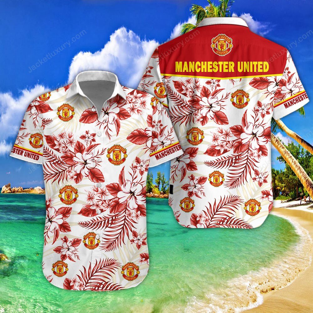 Manchester United red 2022 tropical summer hawaiian shirt