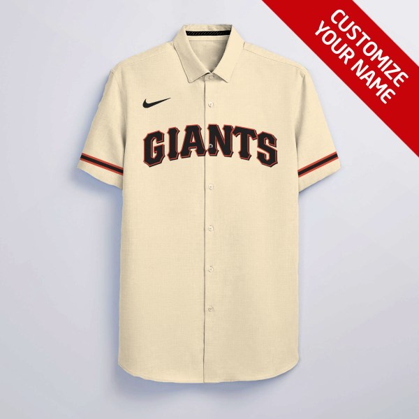 San Francisco Giants NFL Cream Personalized Hawaiian Shirt