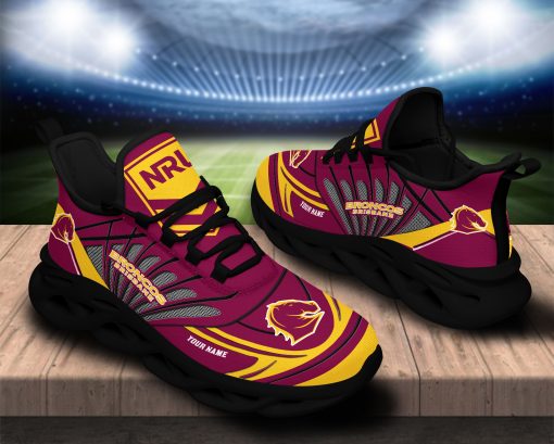 Brisbane Broncos NRL Custom Name Clunky Max Soul Shoes