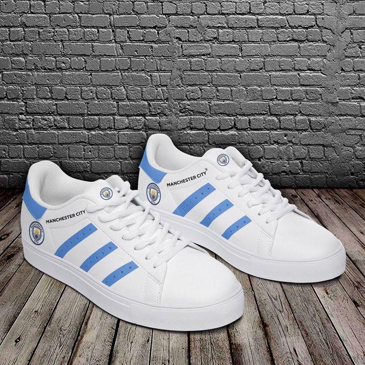 Manchester City White Stan Smith Low Top Shoes