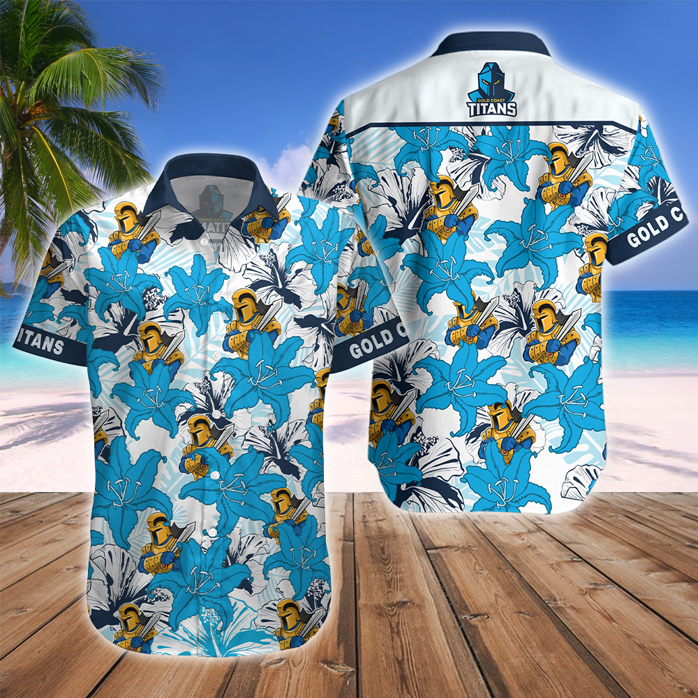 Gold Coast Titans NRLMascot Hawaiian Shirt