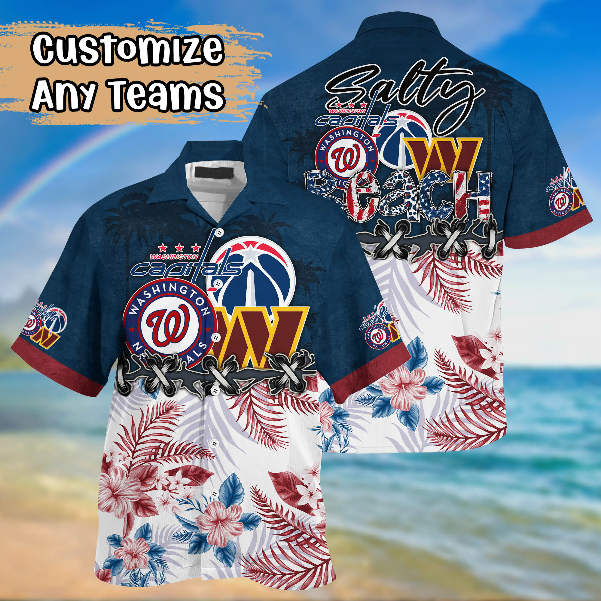 Washington Sport Teams Salty Beach Hawaiian Shirt