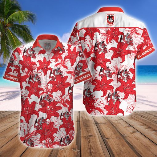 St George Illawarra Dragons NRL Mascot Hawaiian Shirt