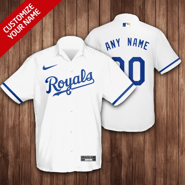 Kansas City Royals MLB White Personalized Hawaiian Shirt