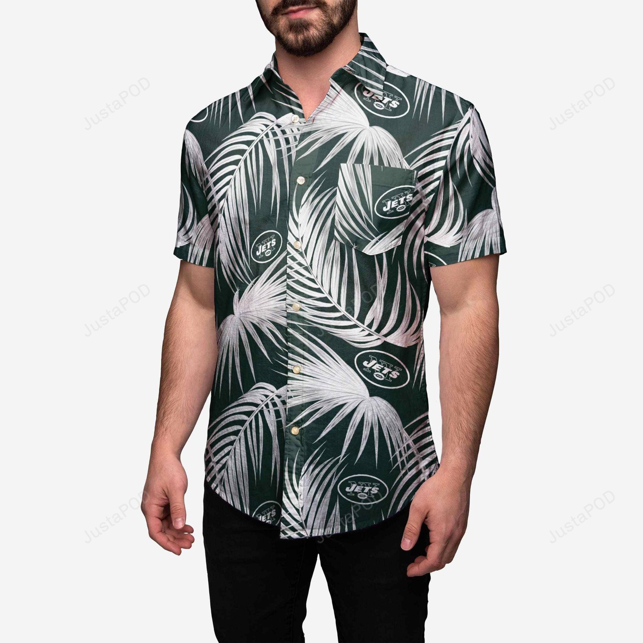 New York Jets Leaf Hawaiian Shirt