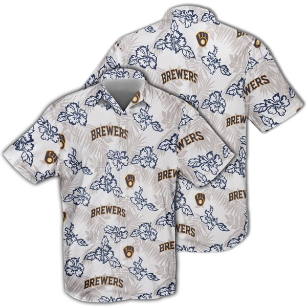Milwaukee Brewers MLB Hibiscus Hawaiian Shirt