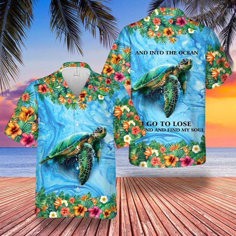 Sea Turtle And Into The Ocean I Go Hawaii Shirt