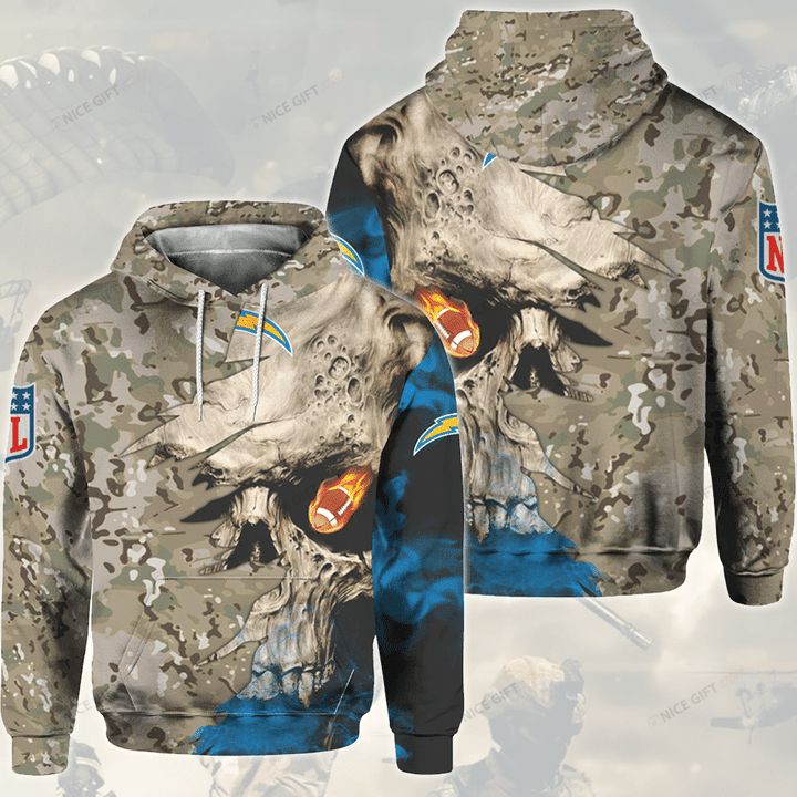 NFL Los Angeles Chargers Camouflage 3D Hoodie