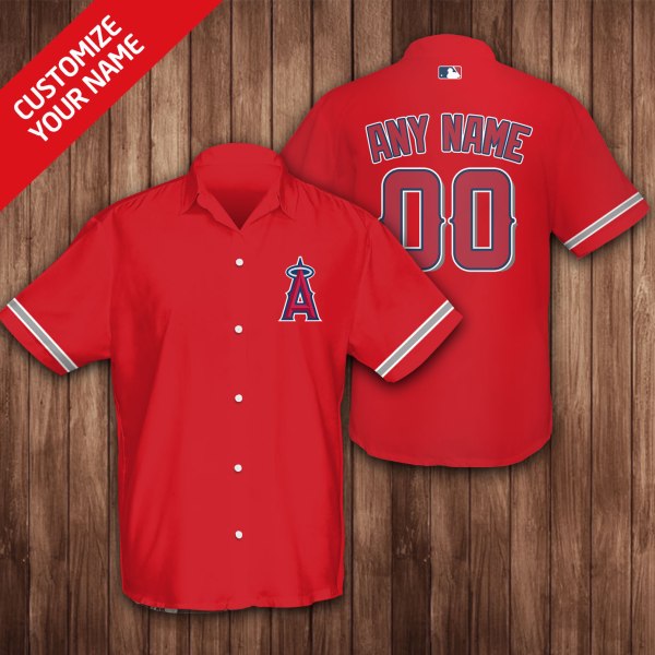 MLB Los Angeles Angels Red Personalized Hawaiian Shirt