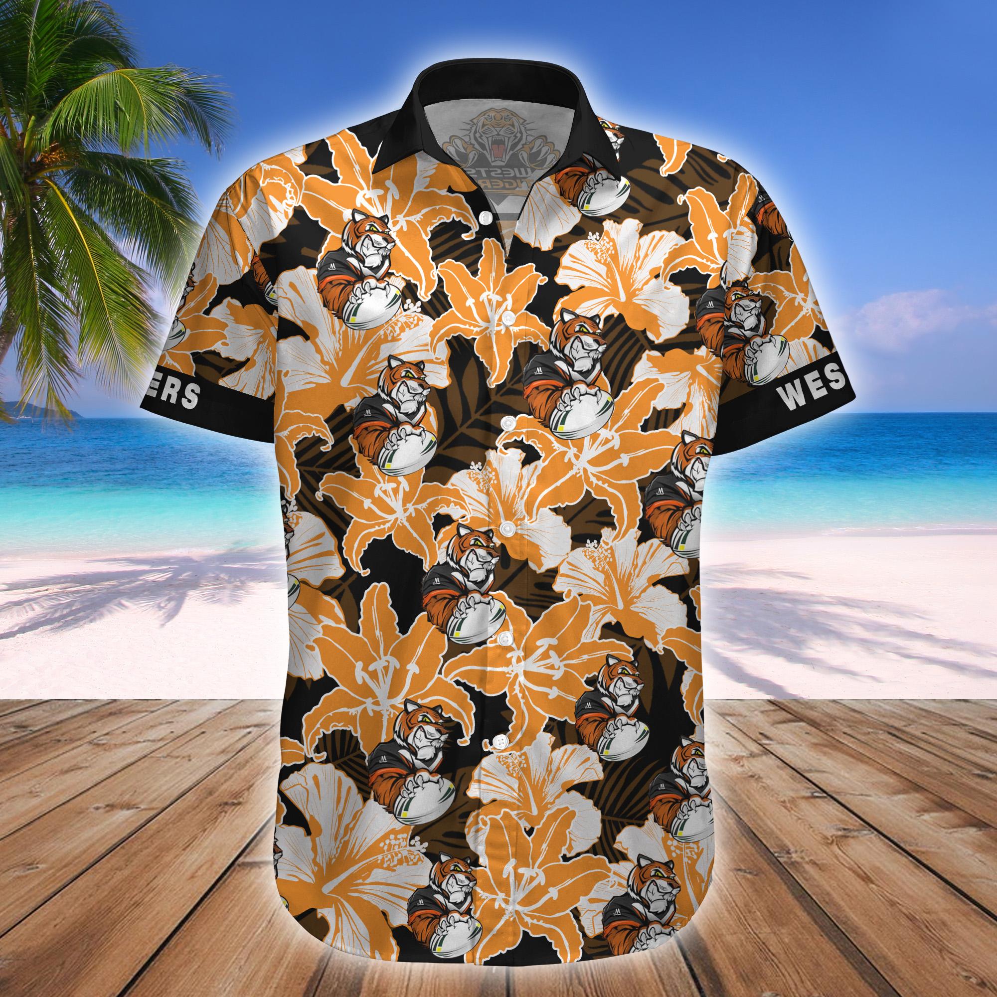 Wests Tigers Mascot NRL Hawaiian Shirt