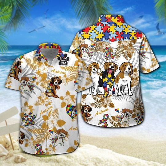Beagle Autism Hawaiian Shirt