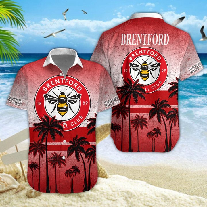 Brentford FC Palm Tree Hawaiian Shirt