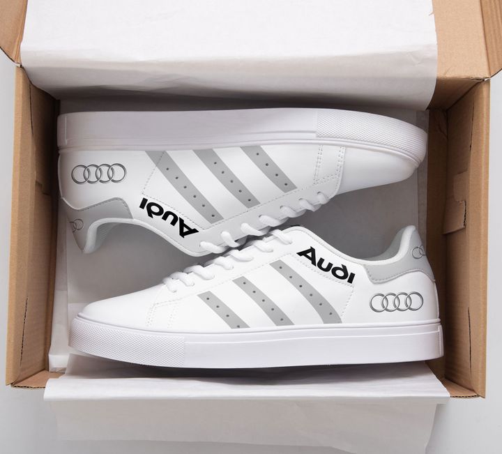 Audi Gray And White Stan Smith Low Top Shoes