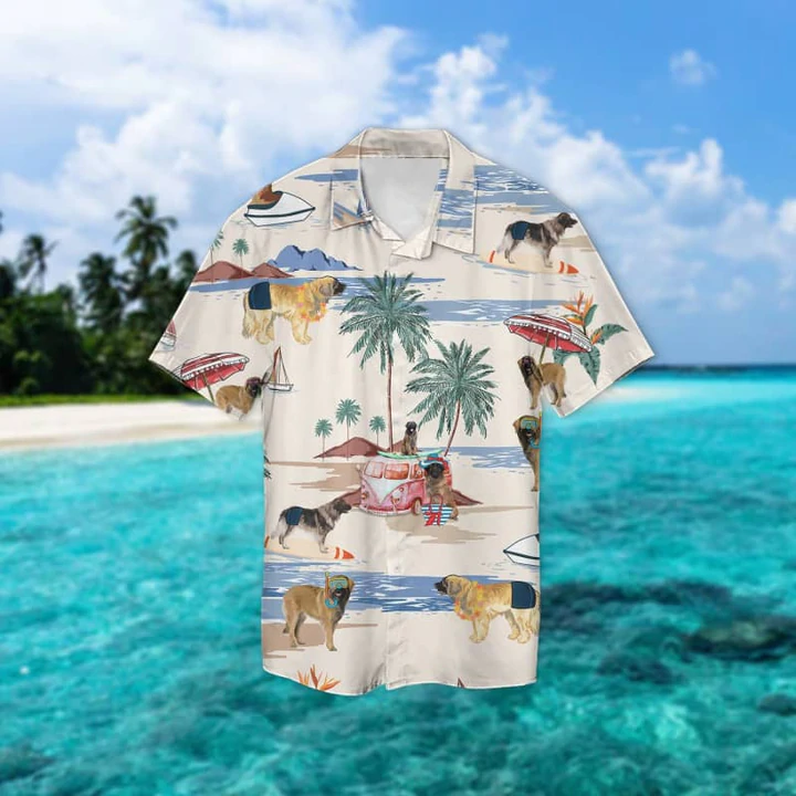 Leonberger Summer Beach Aloha Hawaiian Shirt