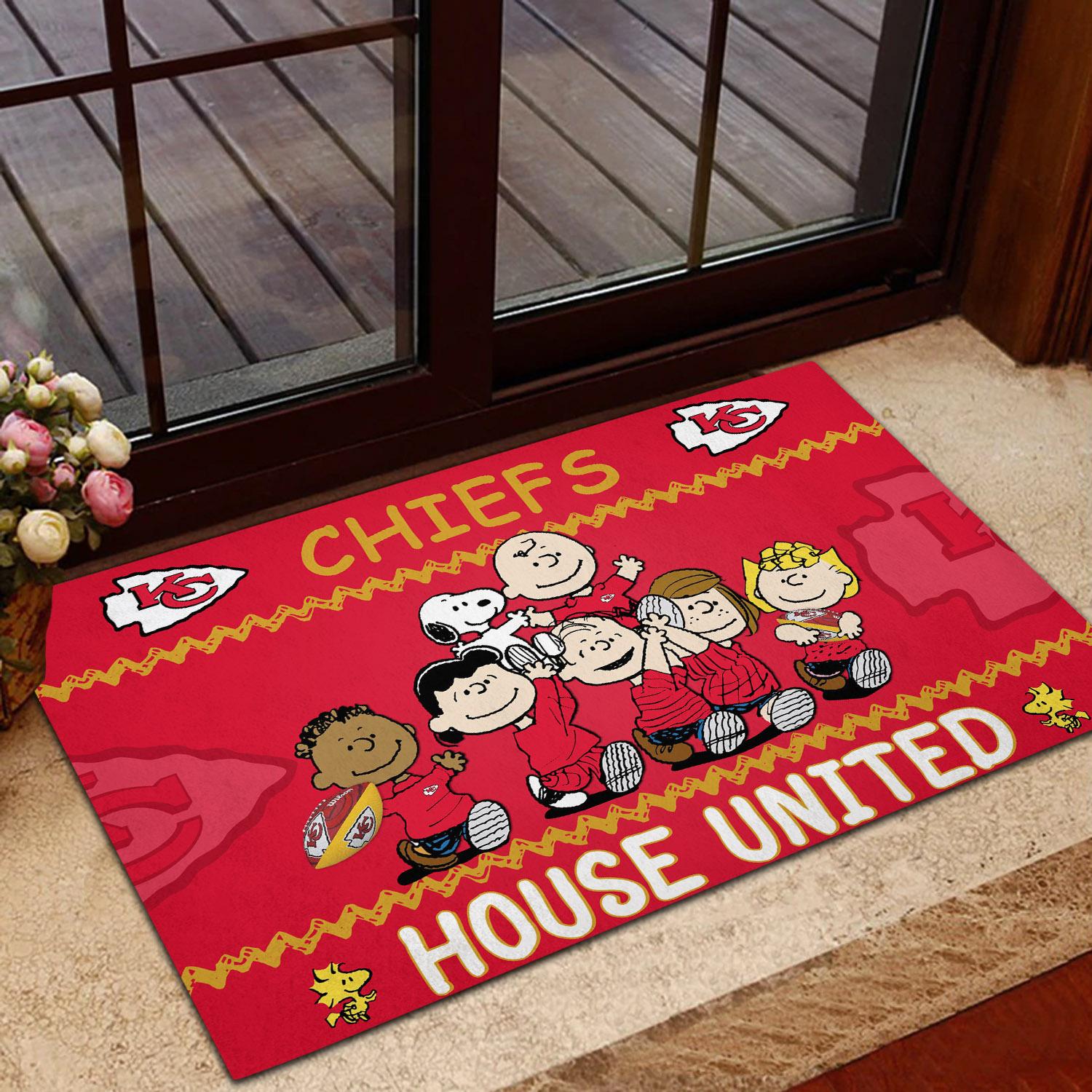 Kansas City Chiefs Peanuts House United Doormat