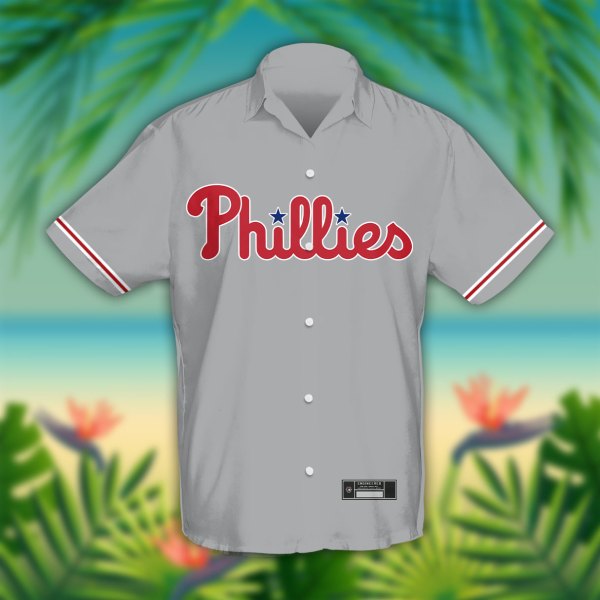 Philadelphia Phillies MLB Grey Personalized Hawaiian Shirt