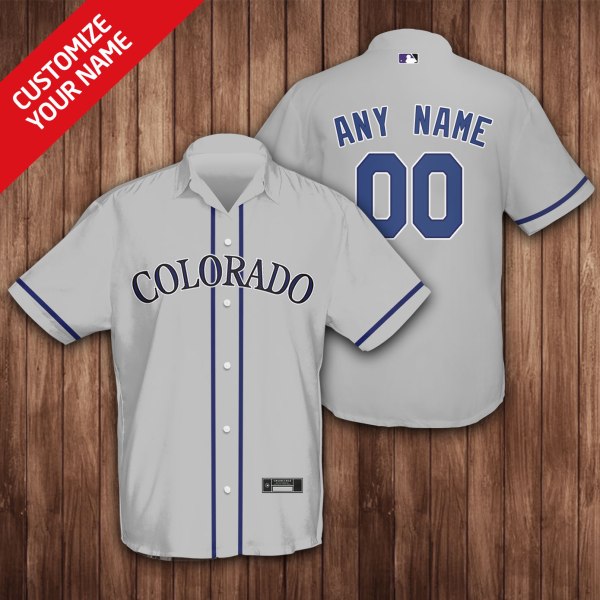 Colorado Rockies MLB Grey Personalized Hawaiian Shirt