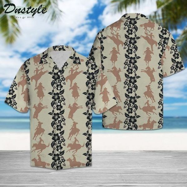 Rodeo Pattern Hawaiian Shirt Summer Button Up
