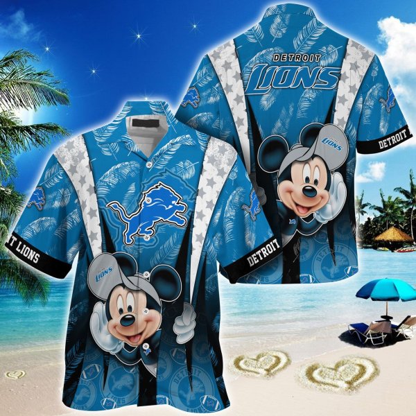 Detroit Lions NFL Mickey Mouse Hawaiian Shirt