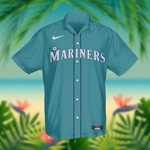 MLB Seattle Mariners Turquoise Personalized Hawaiian Shirt