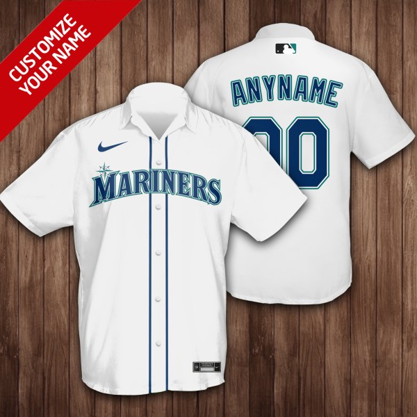 Seattle Mariners MLB White Personalized Hawaiian Shirt
