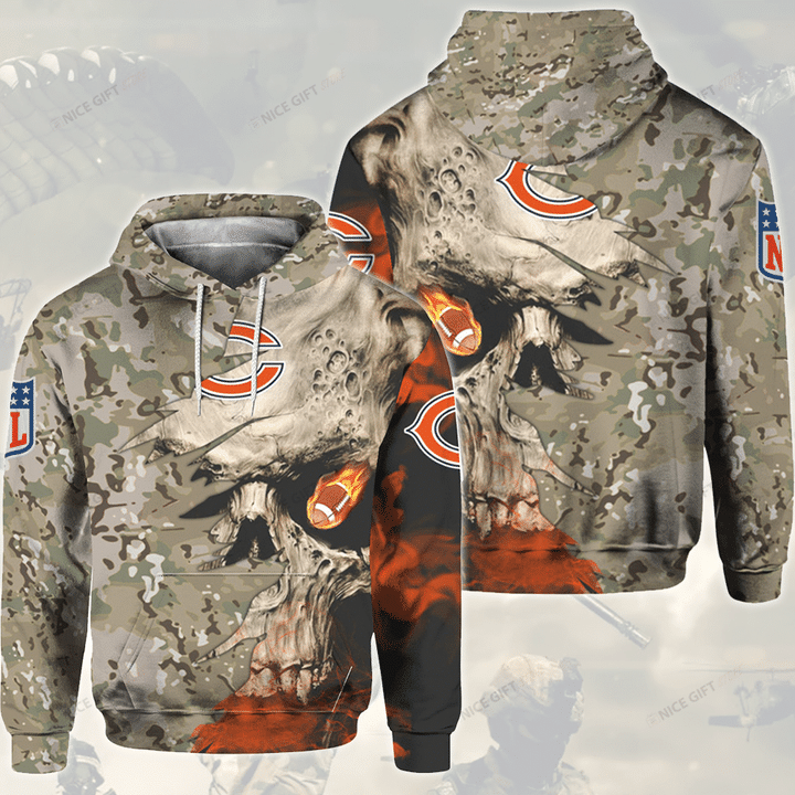 NFL Chicago Bears Camouflage 3D Hoodie