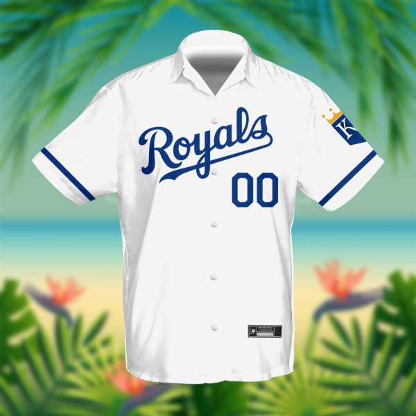 Kansas City Royals MLB White 00 Personalized Hawaiian Shirt