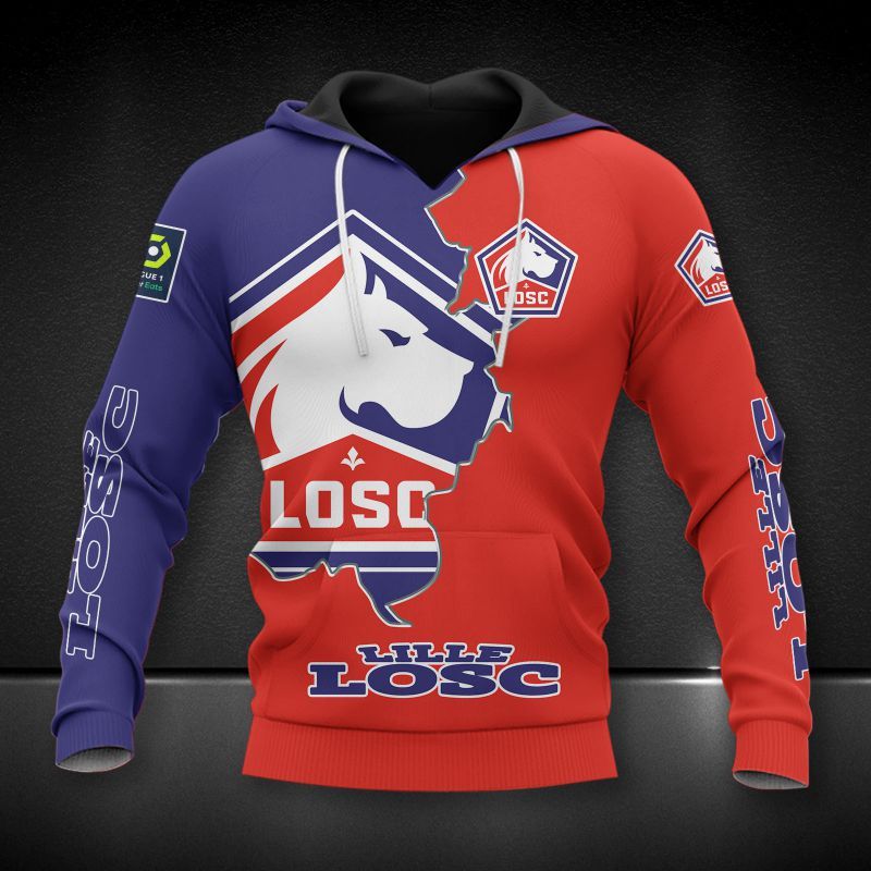 LOSC Lille 3d all over printed hoodie