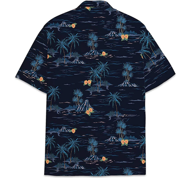 Black Coconut Tree Island Hawaiian Shirt