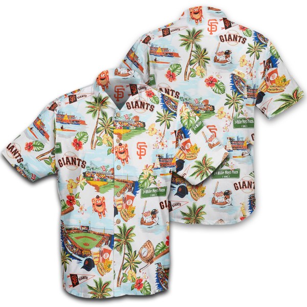 San Francisco Giants MLB Logo Pattern Summer Hawaiian Shirt