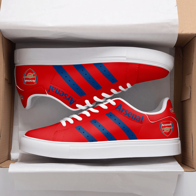Arsenal Red Blue 3d Over Printed Stan Smith Shoes