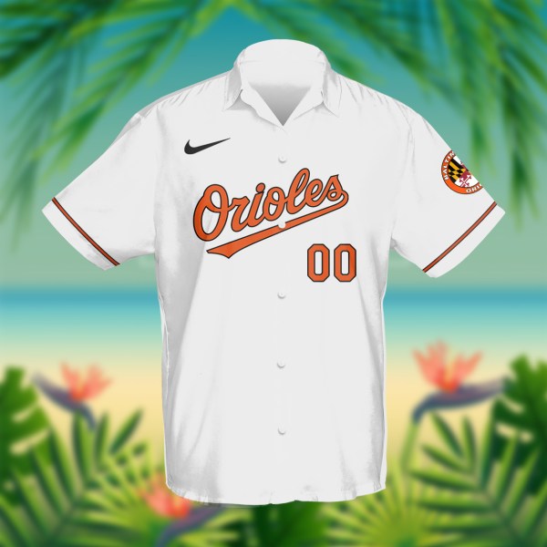 Baltimore Orioles MLB White Personalized Hawaiian Shirt