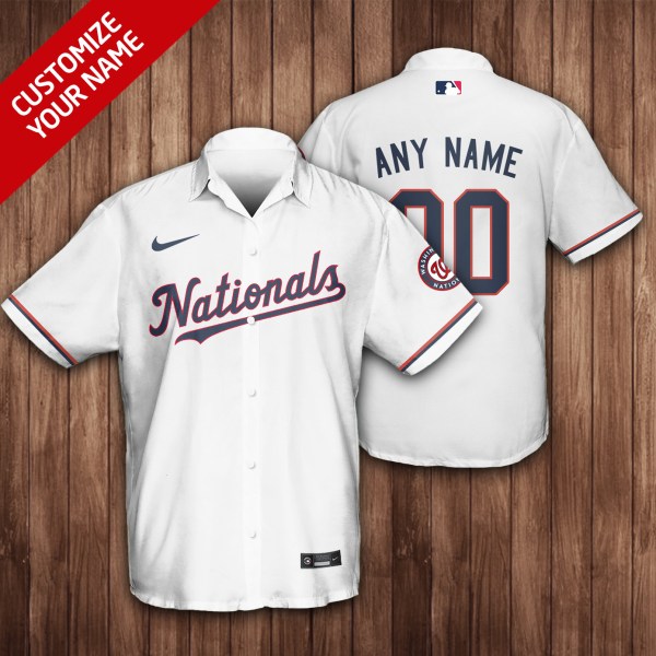 Washington Nationals MLB White Personalized Hawaiian Shirt