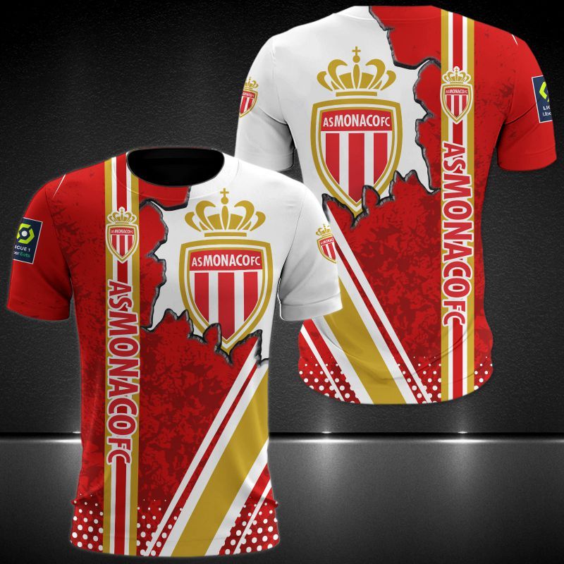 AS Monaco red white 3d all over printed hoodie