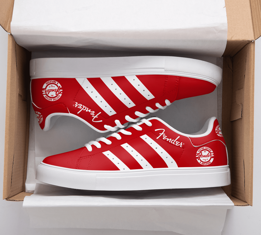 Fender Red White 3d Over Printed Stan Smith Shoes