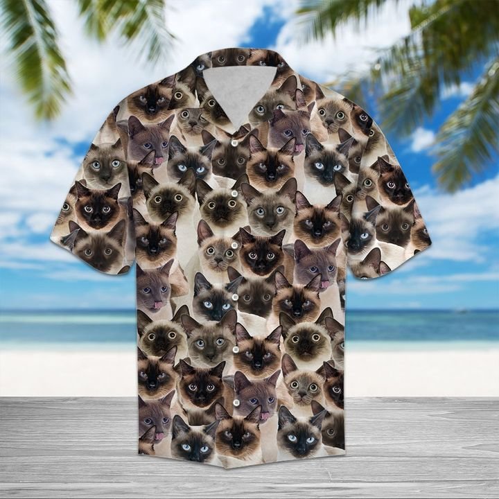 Siamese Hawaiian Shirt Summer Button Up