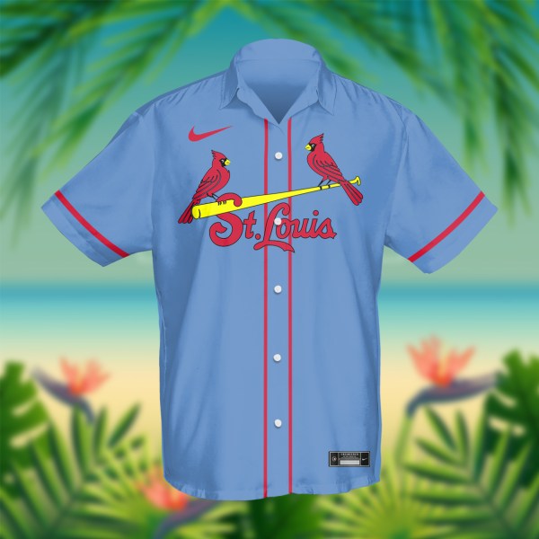 St Louis Cardinals MLB Blue Personalized Hawaiian Shirt