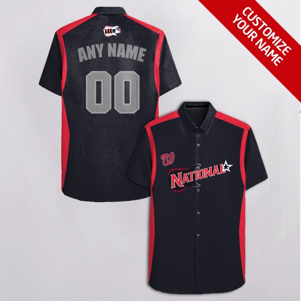 Washington Nationals NFL Black Personalized Hawaiian Shirt