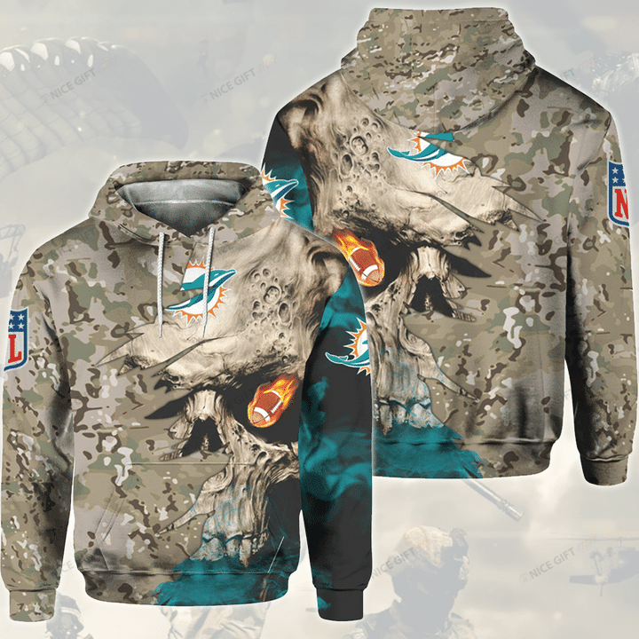 NFL Miami Dolphins Camouflage 3D Hoodie