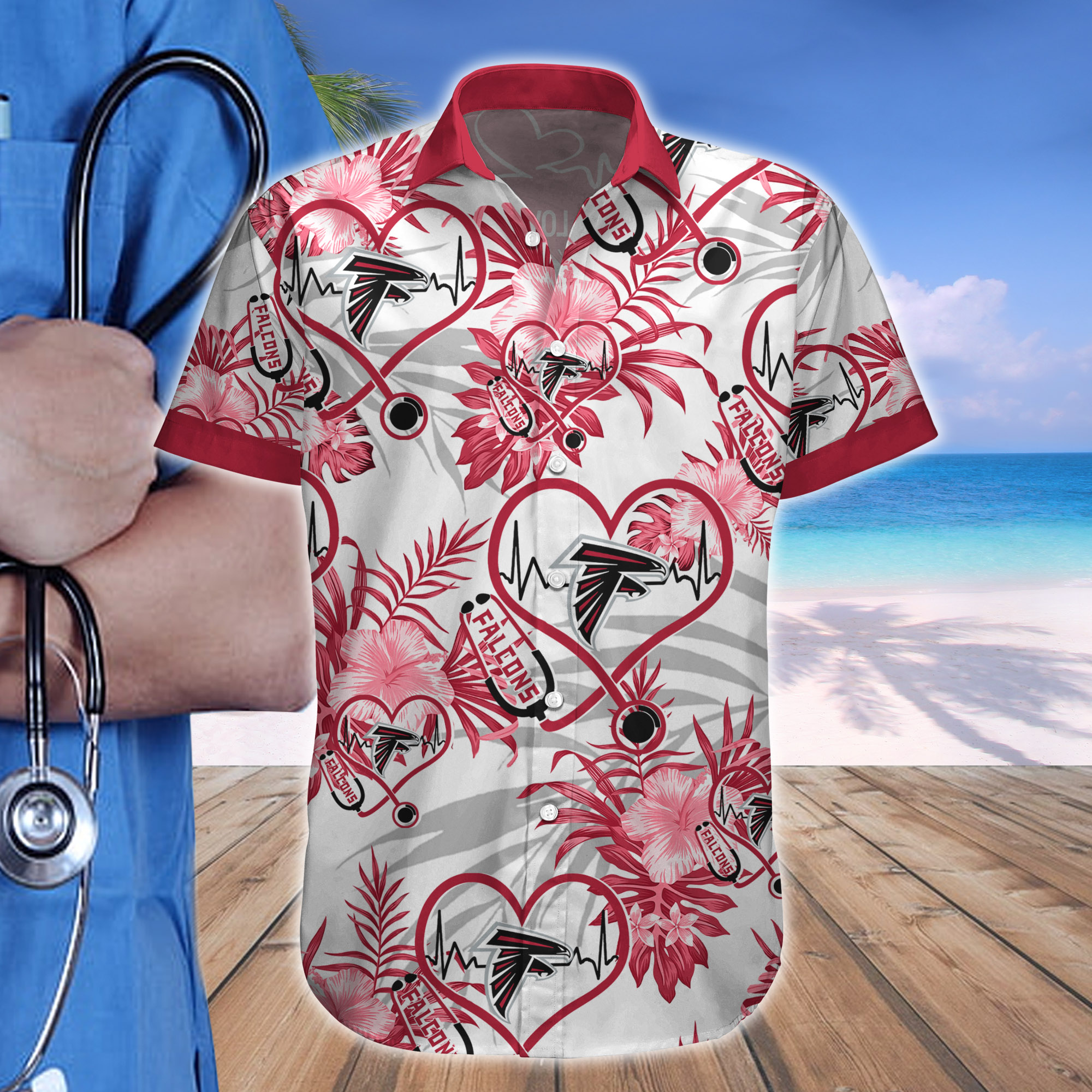 Nurse Love Atlanta Falcons Hawaiian shirt