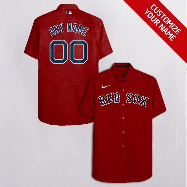 Boston Red Sox NFL Red Personalized Hawaiian Shirt