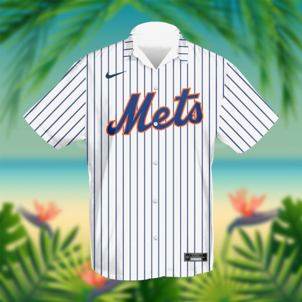 New York Mets MLB White Personalized Hawaiian Shirt