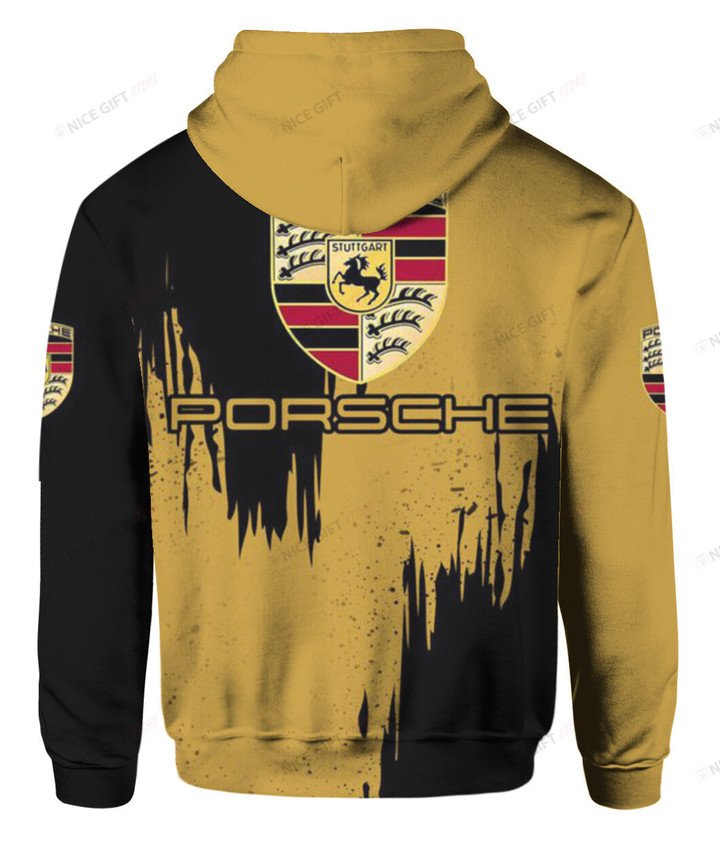 Porsche Black And Yellow 3D Hoodie