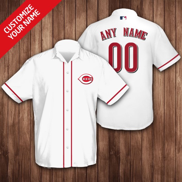Cincinnati Reds MLB White Personalized Hawaiian Shirt