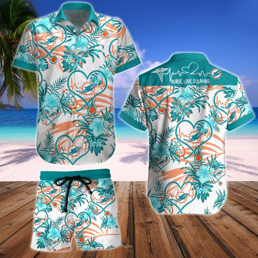 Nurse Love Miami Dolphins Hawaiian shirt