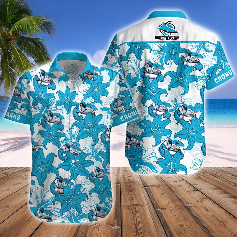 Cronulla Sharks Mascot NRL Hawaiian Shirt