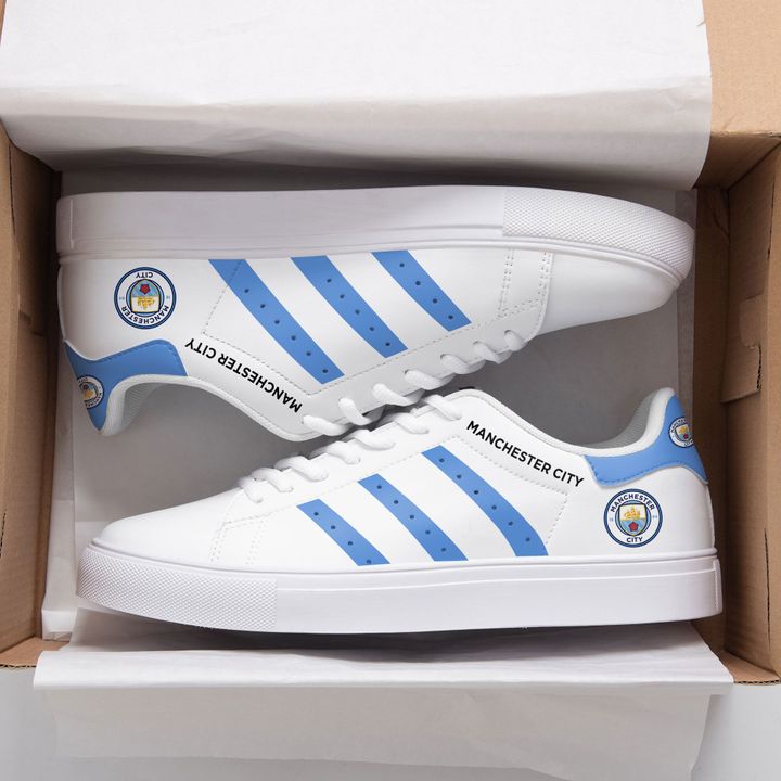 Manchester City White Stan Smith Low Top Shoes