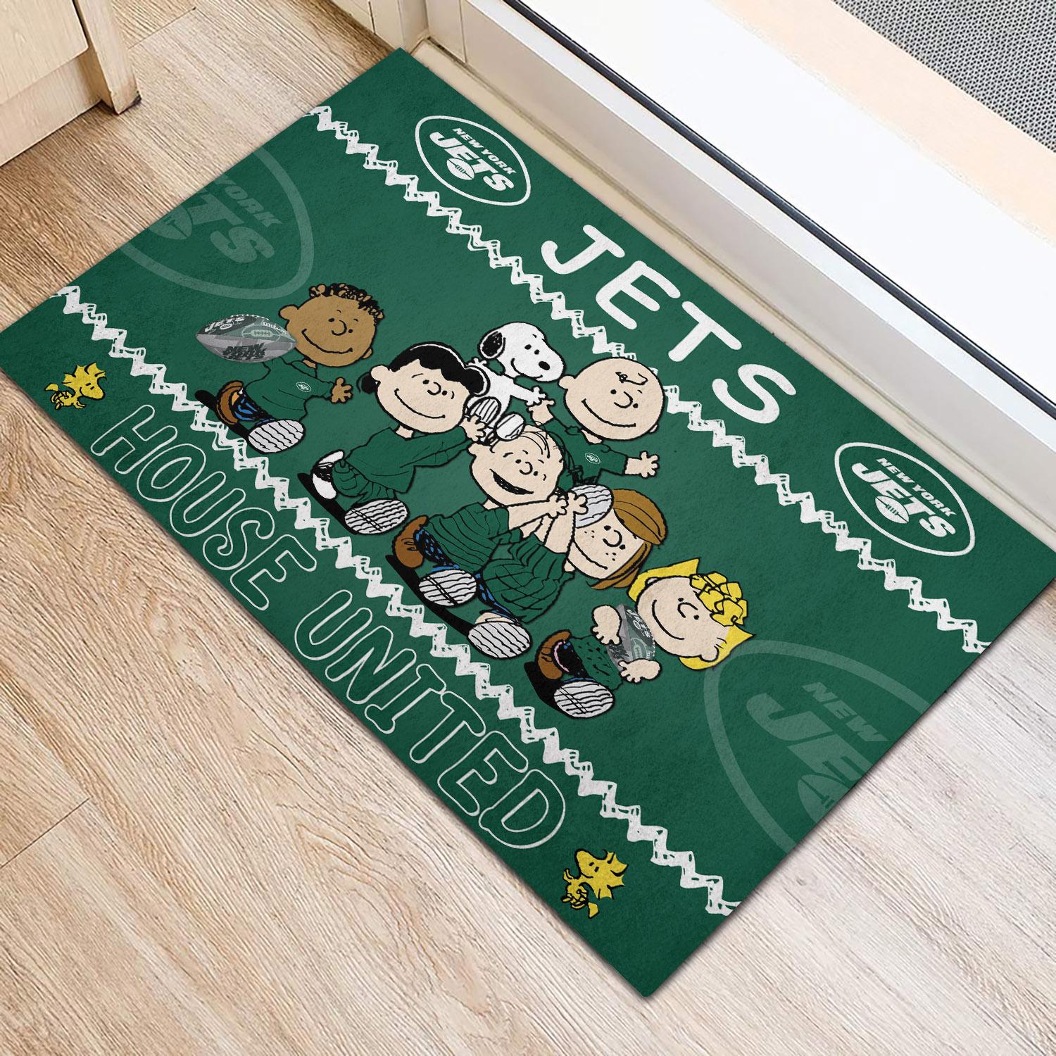 New York Jets Peanuts House United Doormat