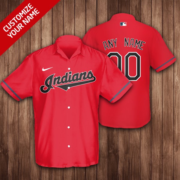 Cleveland Indians MLB Red Personalized Hawaiian Shirt