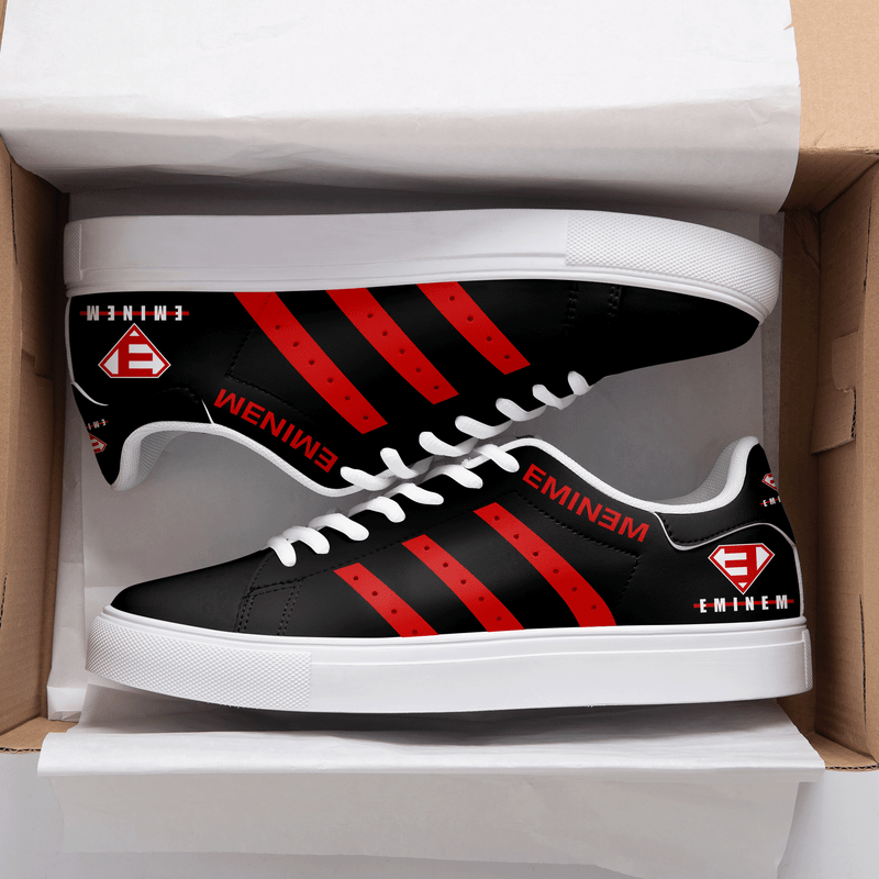 Eminem Black Red 3d Over Printed Stan Smith Shoes